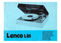 Lenco L85 - Owners Manual 
